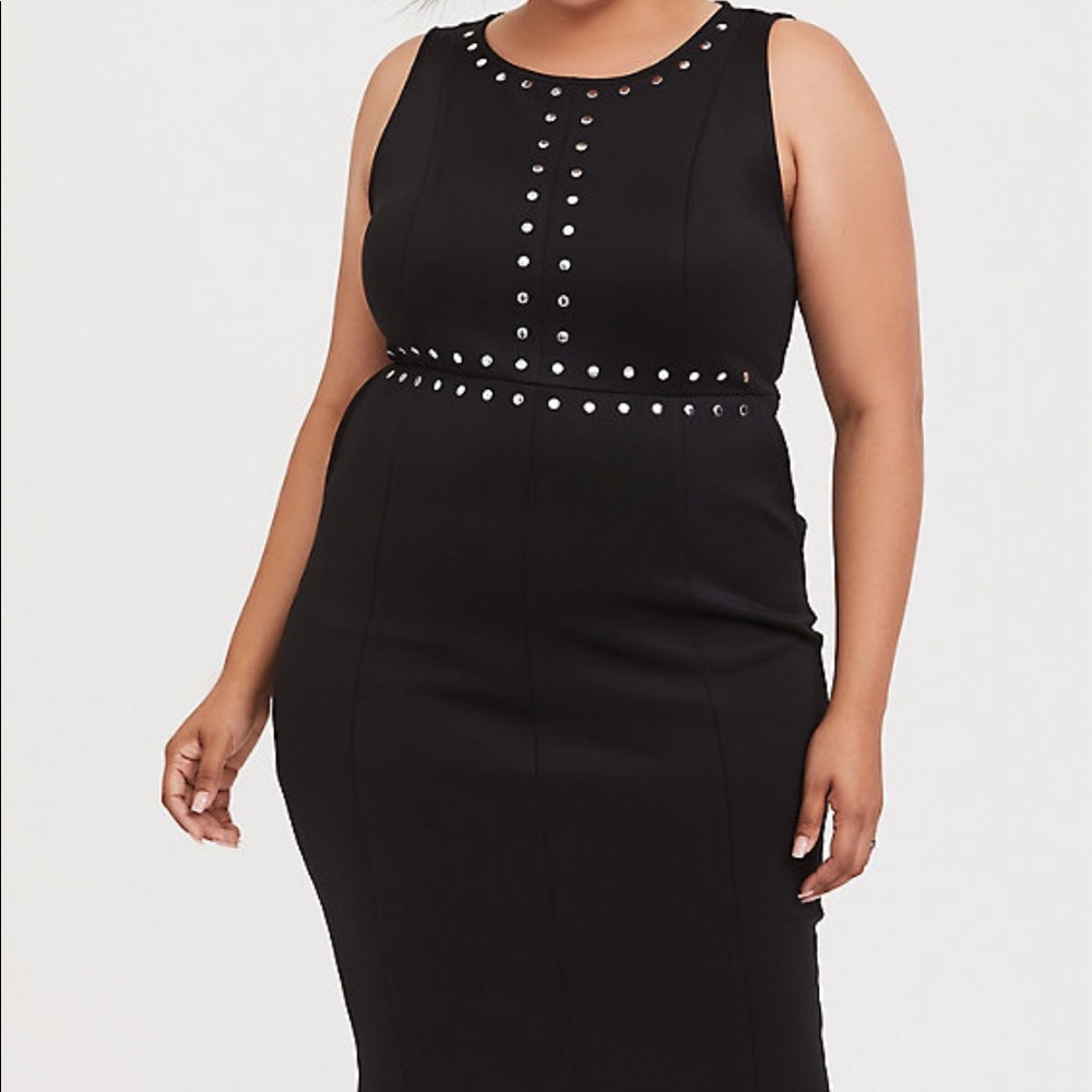 Torrid Black Scuba Studded Knit Dress